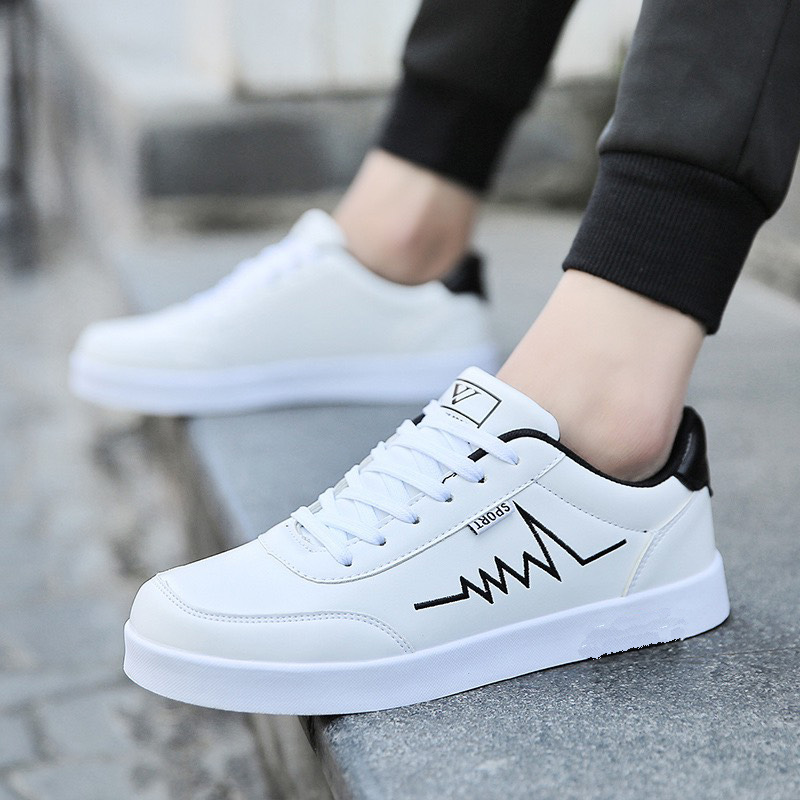 Giày thể thao sneaker nam In Nhịp Tim Đen