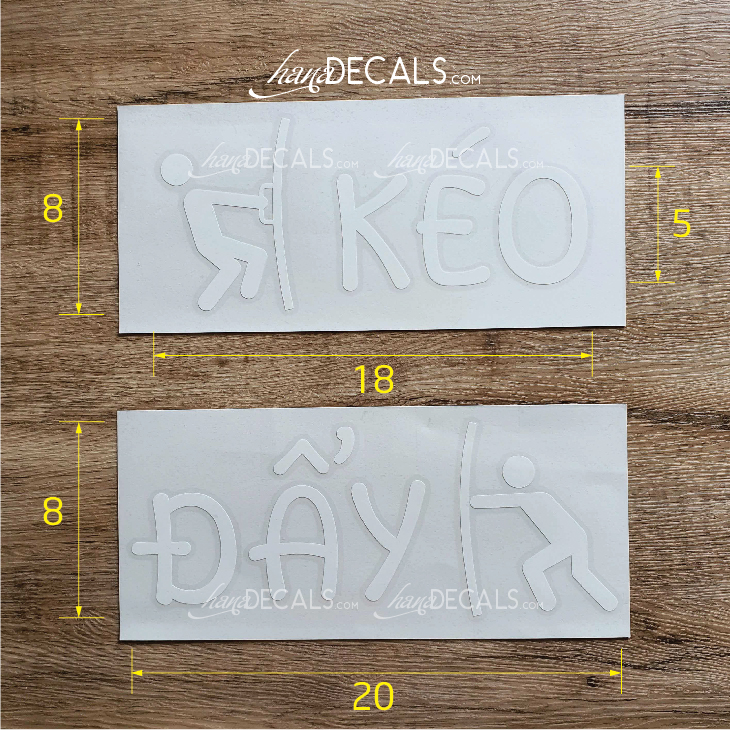 Sticker decal push-pull & Pull-push. Decoration glass door stickers (lettering cutting computerized)-hanadecals