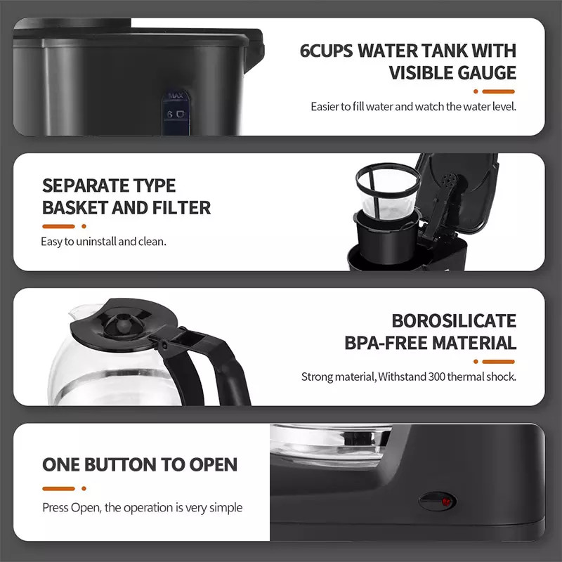 Máy Pha Cà Phê Espresso-Máy Pha Coffee Văn Phòng Siêu Tốc-Máy Pha Cafe Mini Siêu Tốc, Máy Pha Cafe SOKANY SK-124 Công Suất 800W, Dung Tích 600ml, Van Chống Nhỏ Giọt, Thiết Kế Gọn Đẹp Và Sang Trọng.