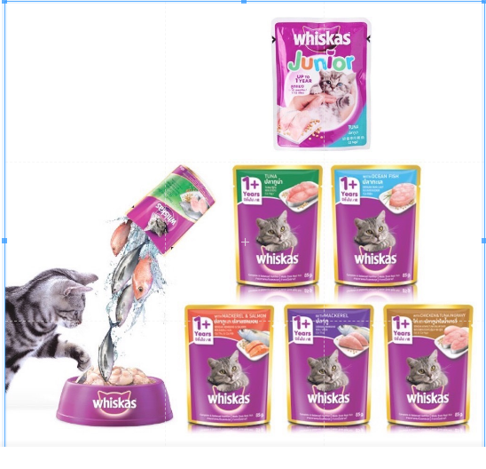 Pate Whiskas 80g - thức ăn dành cho mèo (24 gói mix mùi ngẫu nhiên từ 4 vị)