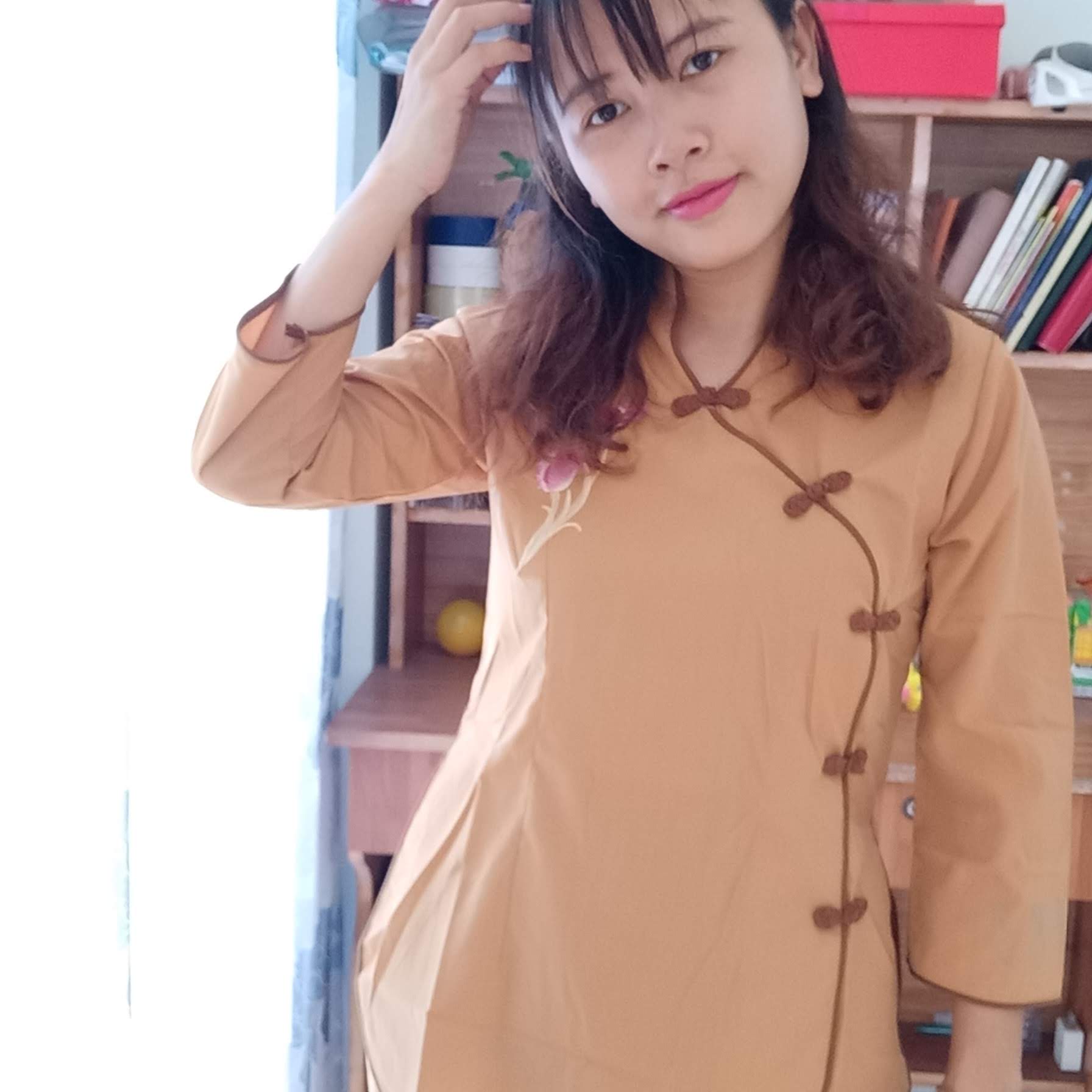 [HCM]Đồ lam đi chùa tàu xéo thêu sen
