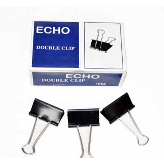 [Kẹp bướm] Kẹp giấy Echo 19mm - Hộp 12 cái