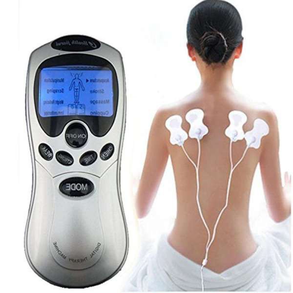 Máy massage xung điện 4 miếng dán vật lý trị liệu mát xa châm cứu bấm huyệt cầm tay lưng cổ vai gáy , Máy Massage Trị Liệu Digital Therapy Machine