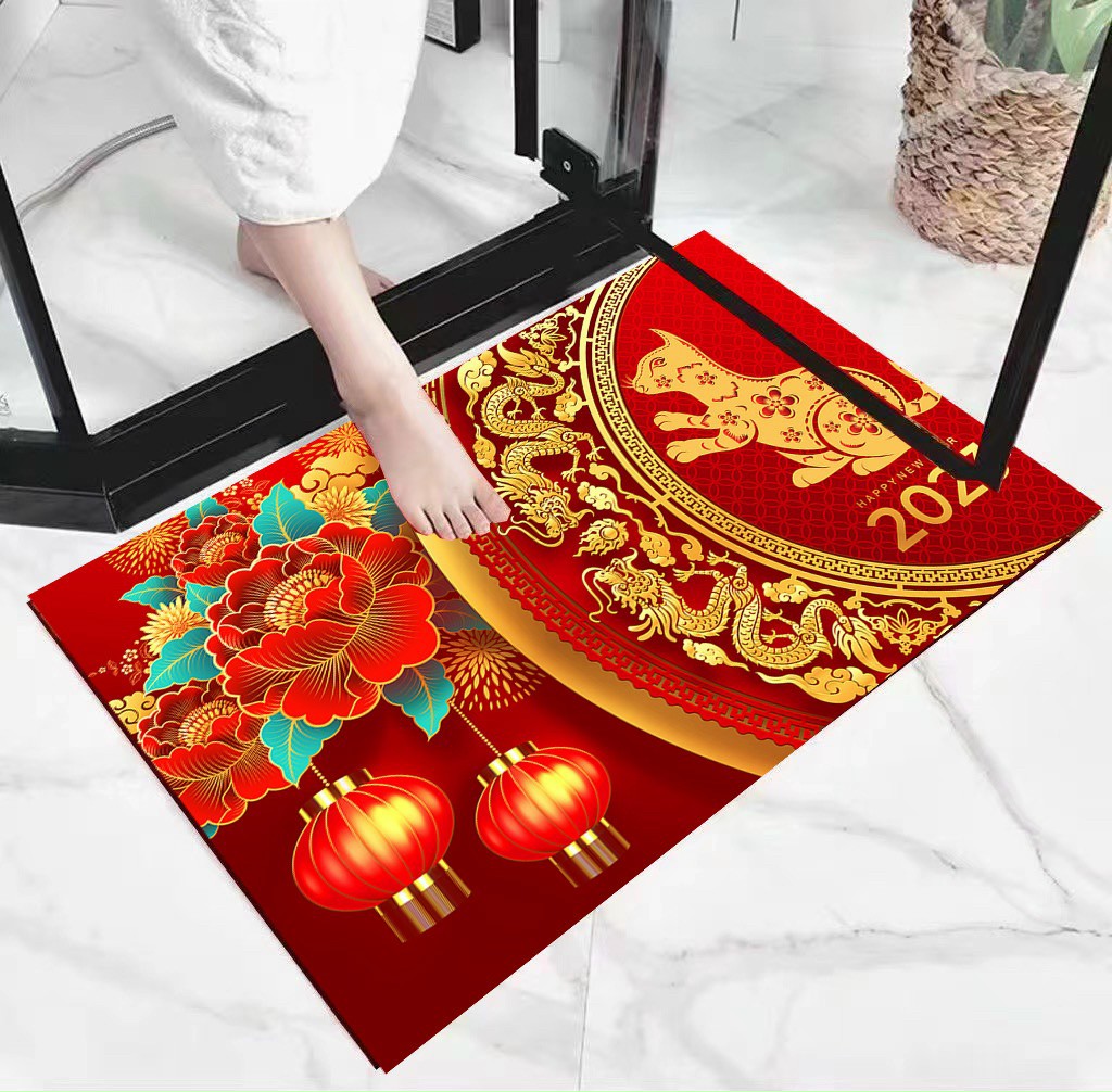 Thảm chùi chân 3d ngày tết