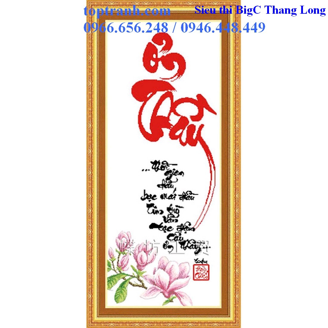 Tranh thêu chữ thập chữ ơn thầy 222250 chưa thêu