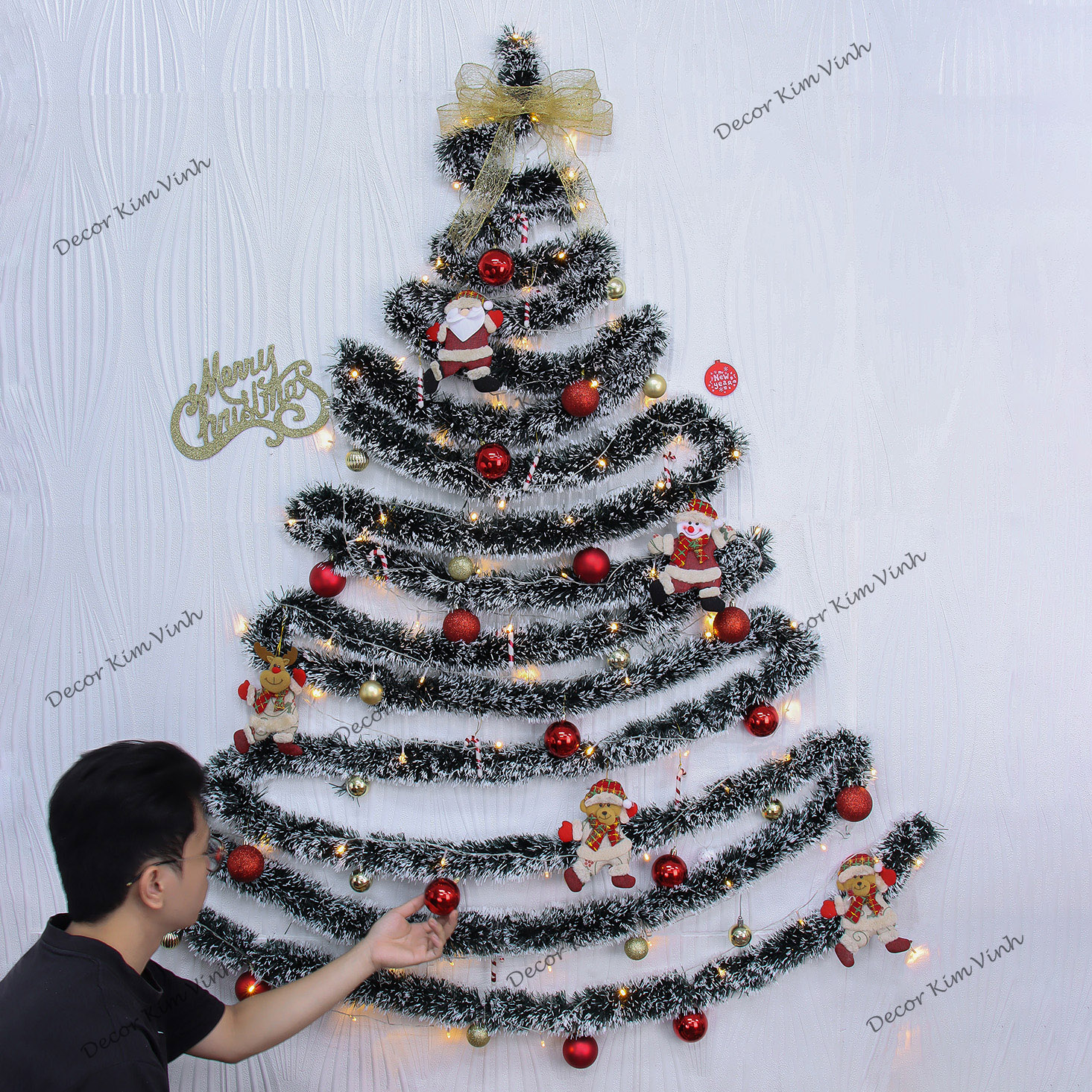 Set Cây Thông Dán Tường Decor Kim Vinh Trang Trí Giáng Sinh