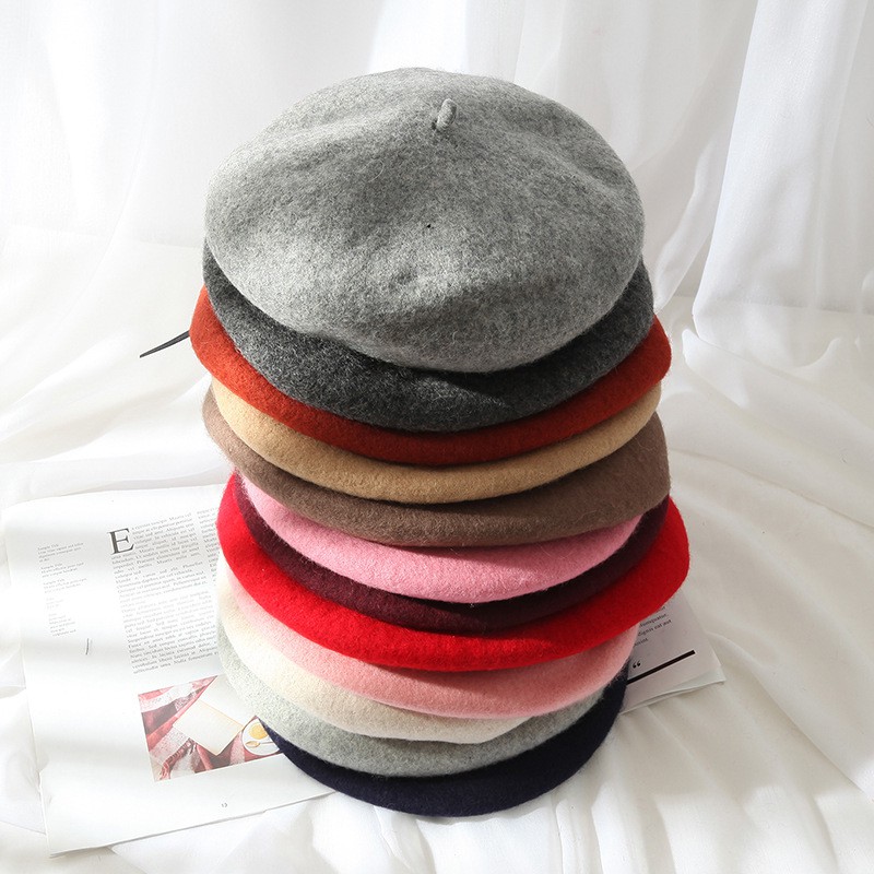 Mũ nồi beret dạ  Ảnh thật