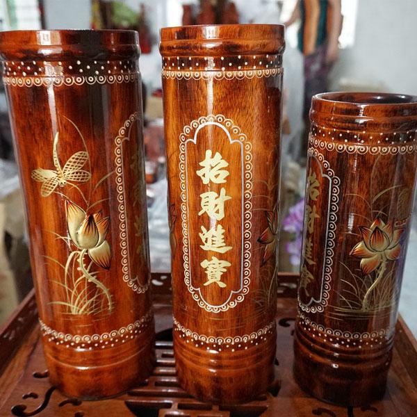 Ống đựng nhang gỗ cao 22cm