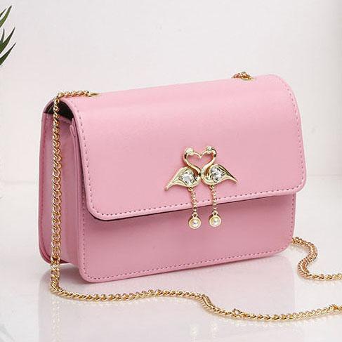 [HCM]Túi Nữ 2 Đính Hạc Màu Hồng Phấn