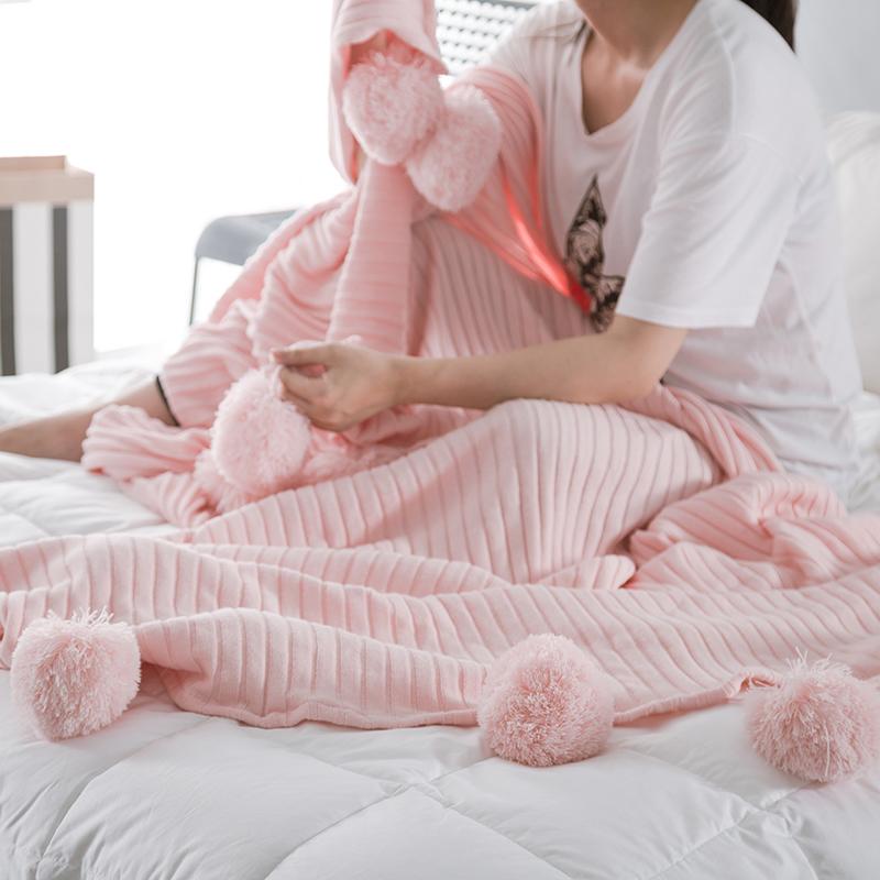 Trong Bắc Âu 100% Cotton Chăn Thường Cuối Giường Đi Chăn Mô Hình Trang Trí Sô Pha Cửa Sổ Lồi Hổ Thủ Công Bóng