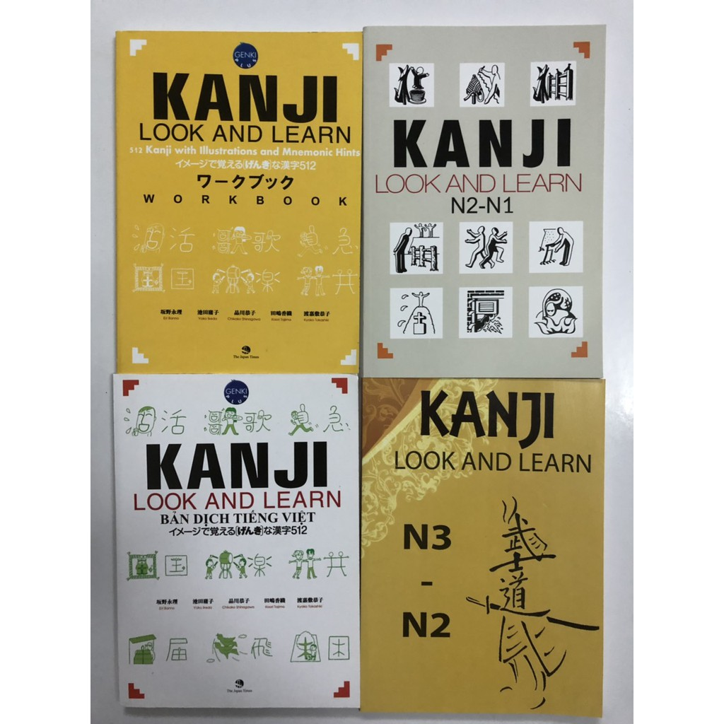 Kanji Look and Learn N4・N5 – 512 hán tự (Kanji có minh họa và gợi nhớ bằng hình)
