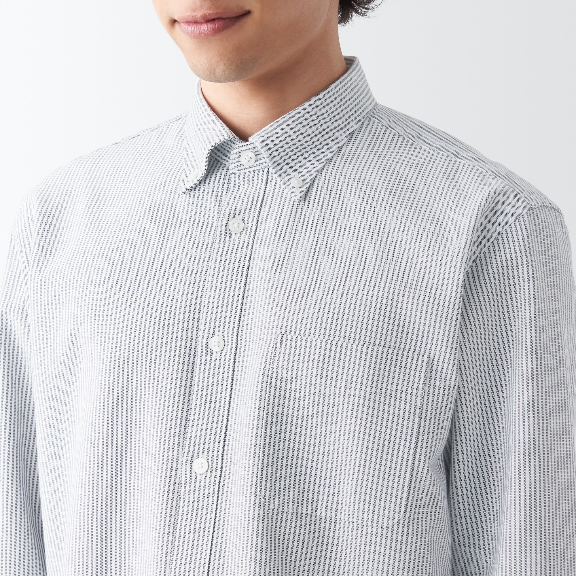 Áo sơ mi oxford cổ cài nút muji