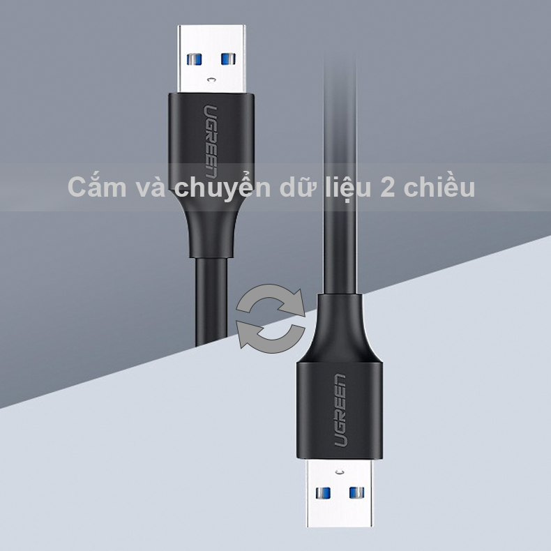 Cáp USB 3.0 đực Ugreen US128 0.5M đến 2M - Dây USB 3.0 AM-AM