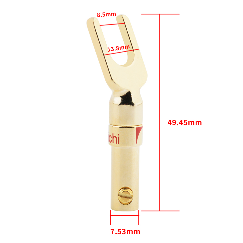 banana head U-shaped plug speaker wire terminal sound audio Y plug amplifier speaker plug