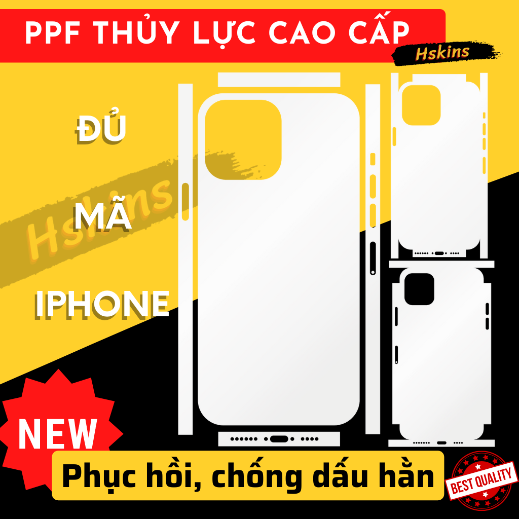 Ppf iphone 14 pro max / 13 pro max / 12 pro max lưng nhám viền bóng, lưng bóng viền nhám