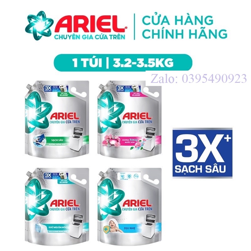 Nước giặt Ariel đậm đặc túi 3.5kg (Mẫu Mới Date 2025)