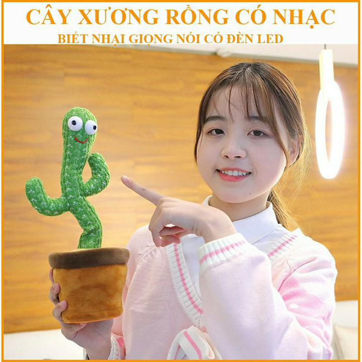 Cây sương rồng nhảy múa Sunha - cây xương rồng nhảy múa biết nói ghi âm nhại giọng biết hát 120 bài tiktok có đèn led nhấp nháy loại cao cấp sạc pin cay suong rong biet noi TP20779