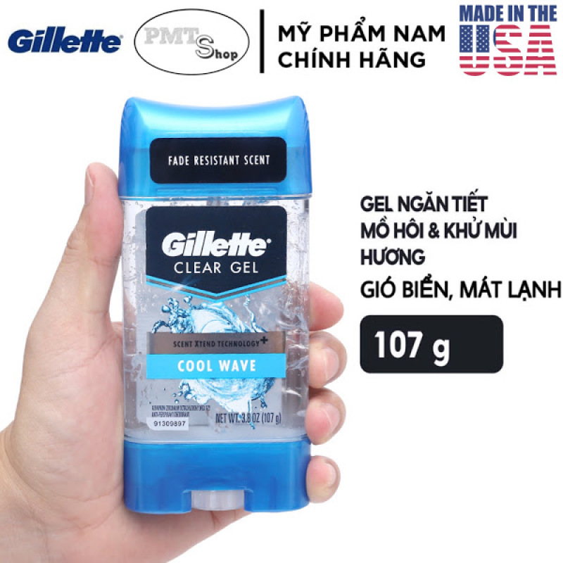 [USA] Lăn khử mùi nam dạng Gel Gillette Cool Wave 107g Endurance mẫu mới - Mỹ