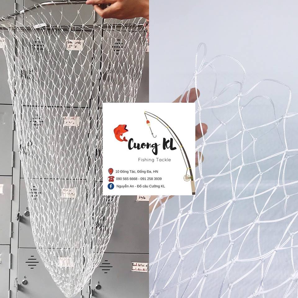 Lưới vợt dù trắng bọc keo đan sợi kép chắc chắn