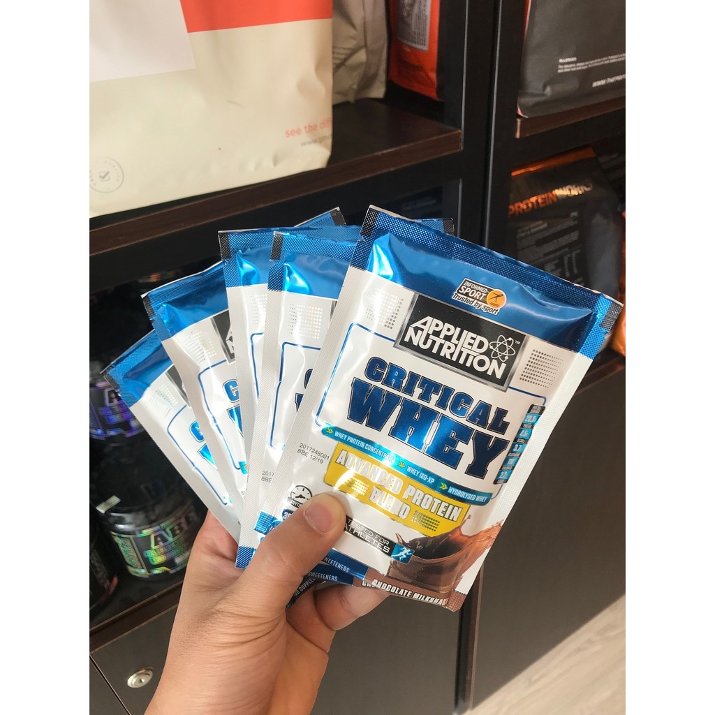 ✇  SỮA TĂNG CƠ APPLIED NUTRITION CRITICAL WHEY APPLIED NUTRITION SAMPLE 1 LẦN DÙNG