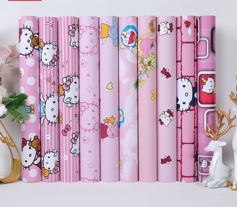 Cuộn 10 Mét Giấy Dán Tường Khổ 45cm Có Keo KS017 - Kitty