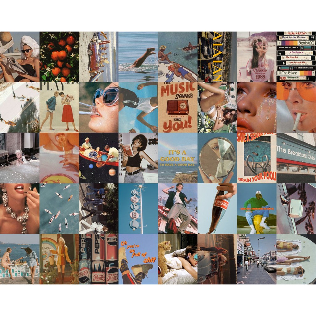 [HCM]Wall Collage dán tường trang trí decor phòng ngủ - theme so retro