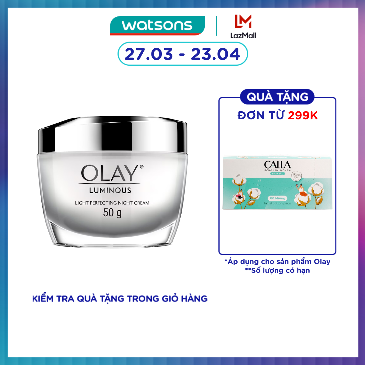 Kem Dưỡng Ban Đêm Olay Luminous Light Perfecting Night Cream 50g