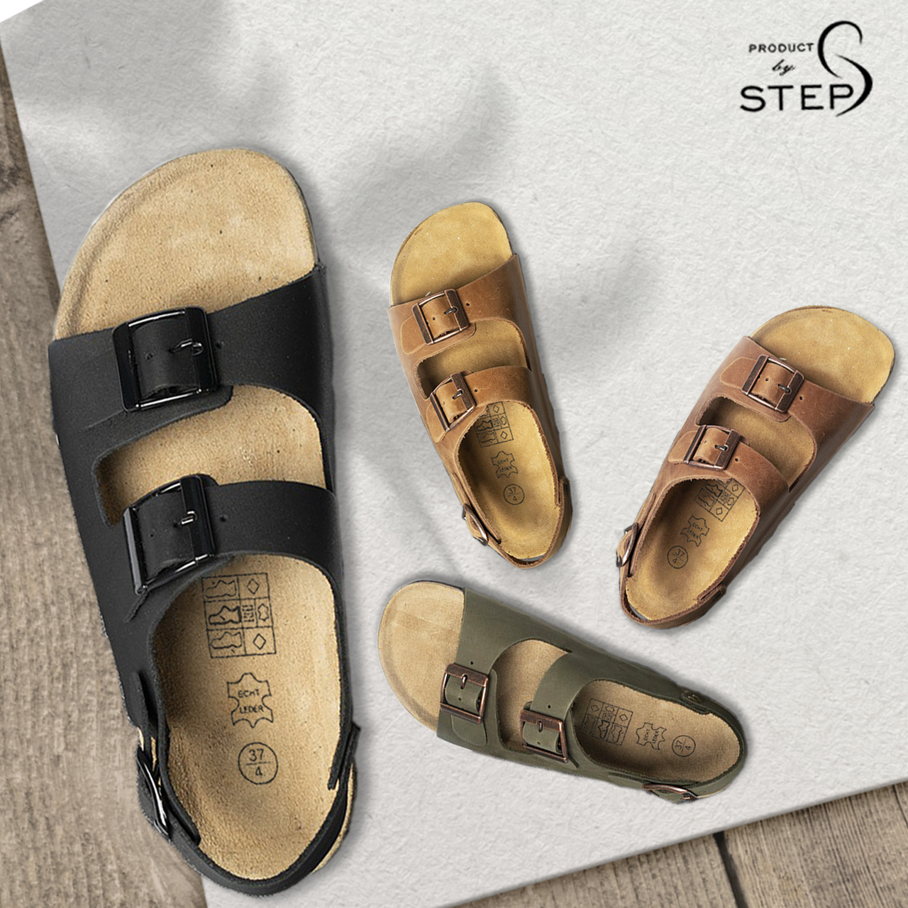 [HCM][Sanldal] Giày đế trấu Da thật quai 2 khoá (Size 35-45)
