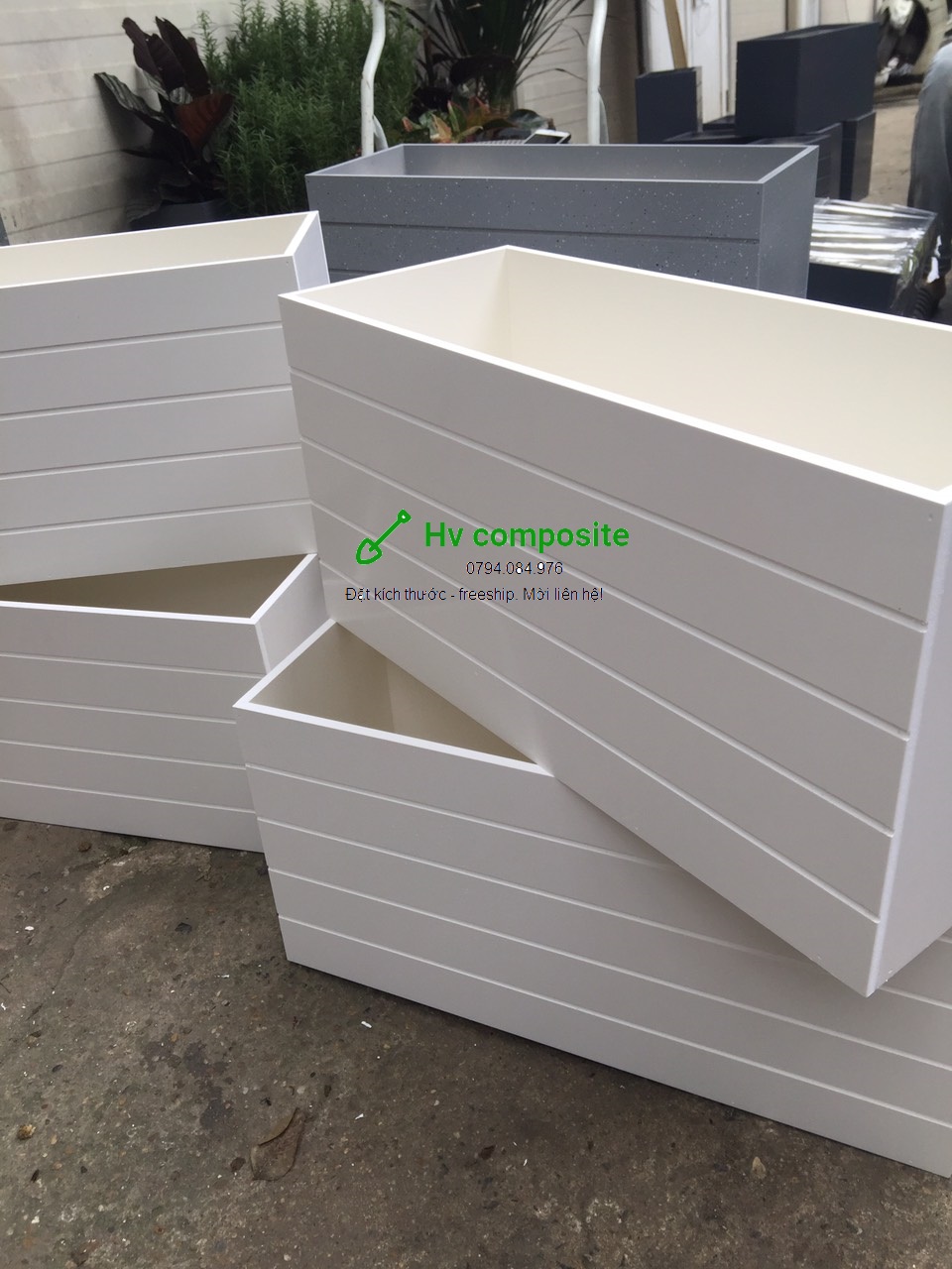Chậu trồng cây composite 50x20x20