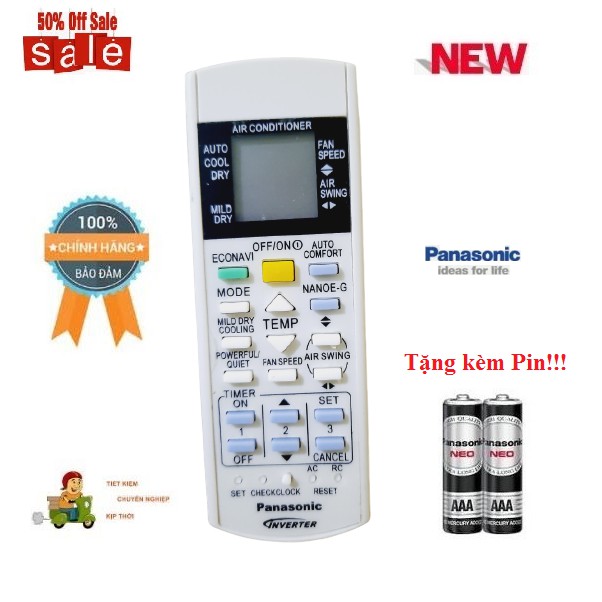 Điều Khiển Điều Hoà Panasonic Chính Hãng(Tặng Kèm Pin Theo Máy)