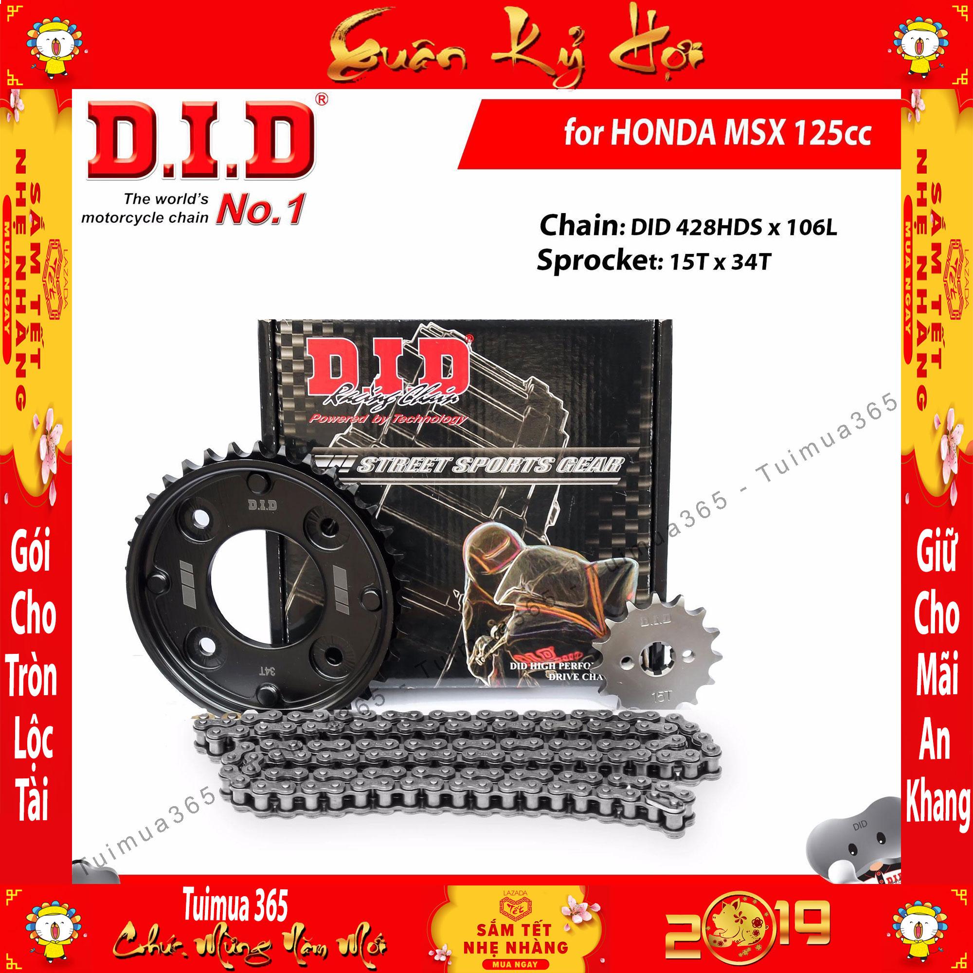 [HCM]Nhông sên dĩa DID Honda MSX – Sên đen 10ly DID HDS Cover ( Thái Lan )