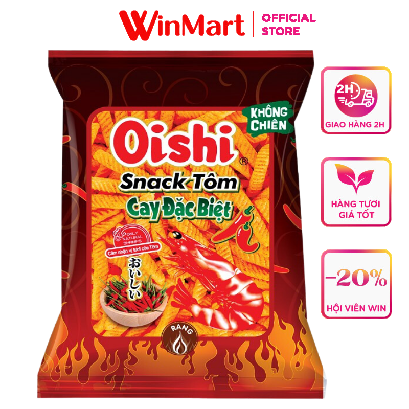 [Siêu thị WinMart] - Bánh snack Tôm cay đặc biệt Oishi gói 40g