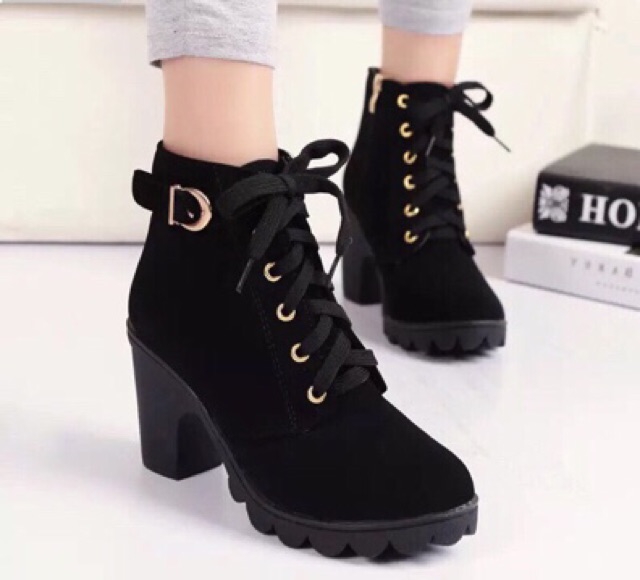 Giày bốt gộc da lộn 7 phân đẹp rẻ tôn dáng mới