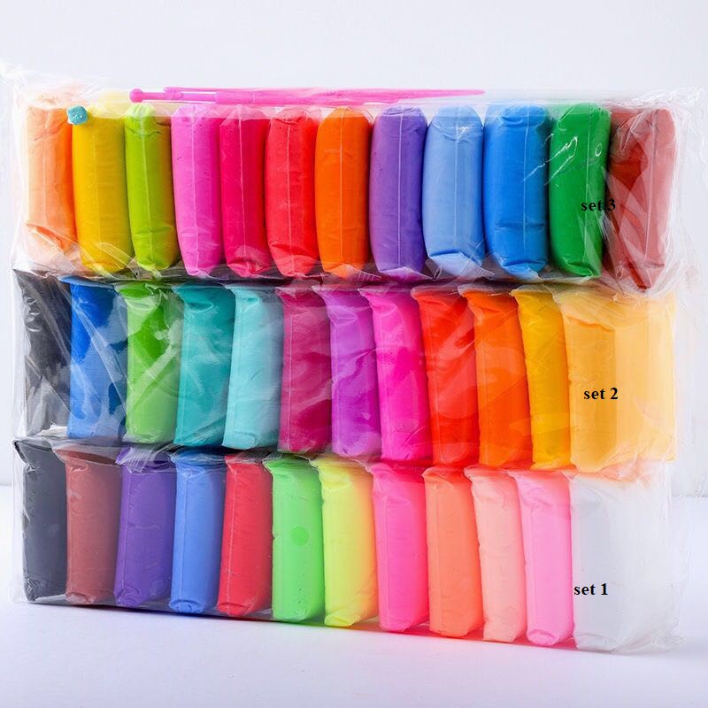 [Hoàn Tiền 10%]Set 12 Màu Đất Sét Nhẹ , Nguyên Liệu Làm Butter Slime