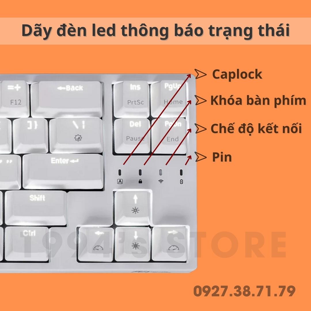 FREESHIP RK68 Plus Led Single - Bàn phím cơ RK871 Version 4 - Có 3 modes Bluetooth 5.1 - Wireless 2.4G - Cáp Type C
