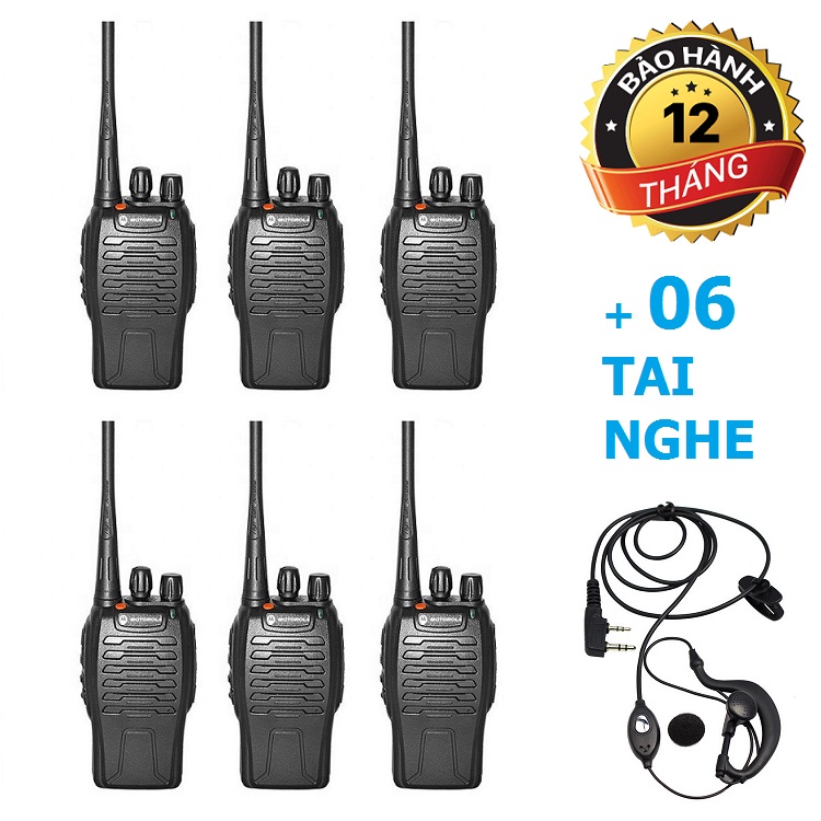 Bộ 6 bộ đàm motorola gp668 + 6 tai nghe chuyên dụng