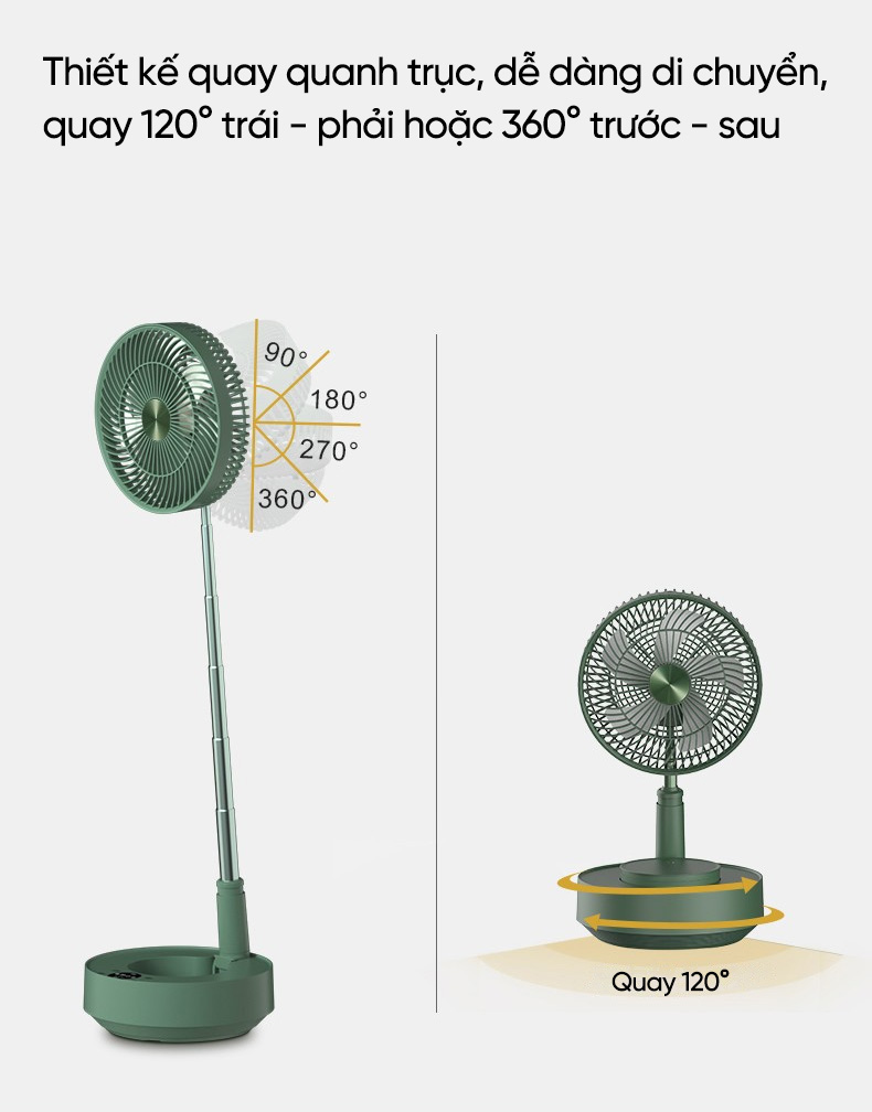 Quạt tích điện gấp Xiaomi Edon E908B