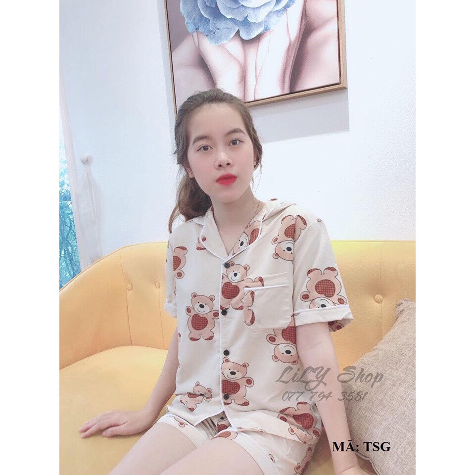 [Lọ lem Luxuxy ] (Dưới 56kg) Bộ Đồ Mặc Nhà Pijama Nữ -Vải Kate