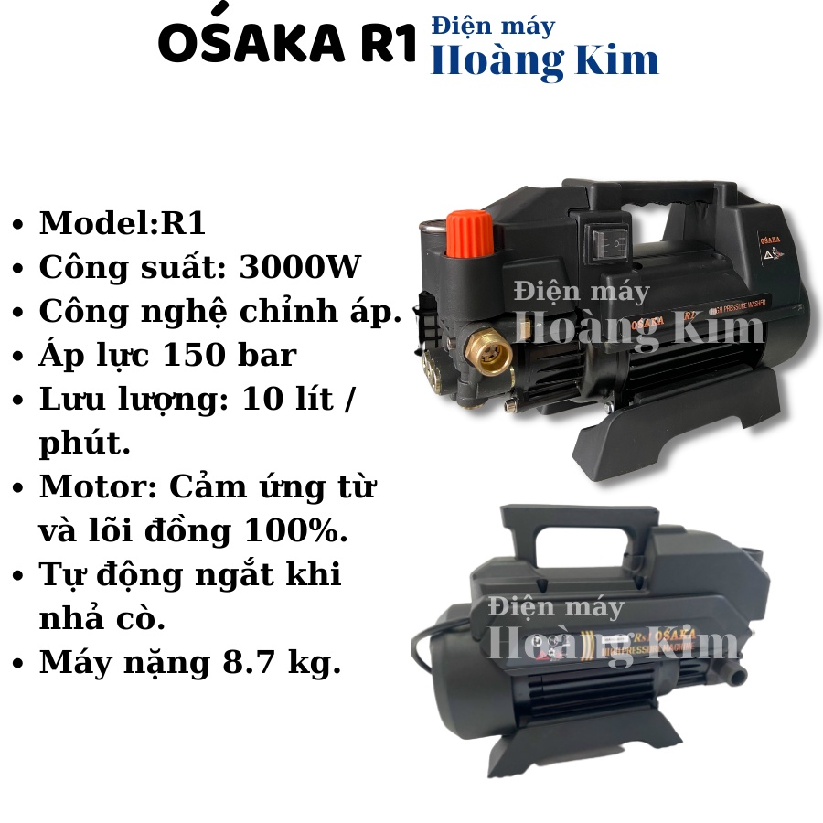 [EDON] Máy xịt rửa xe chỉnh áp Osaka R1 - 2800W