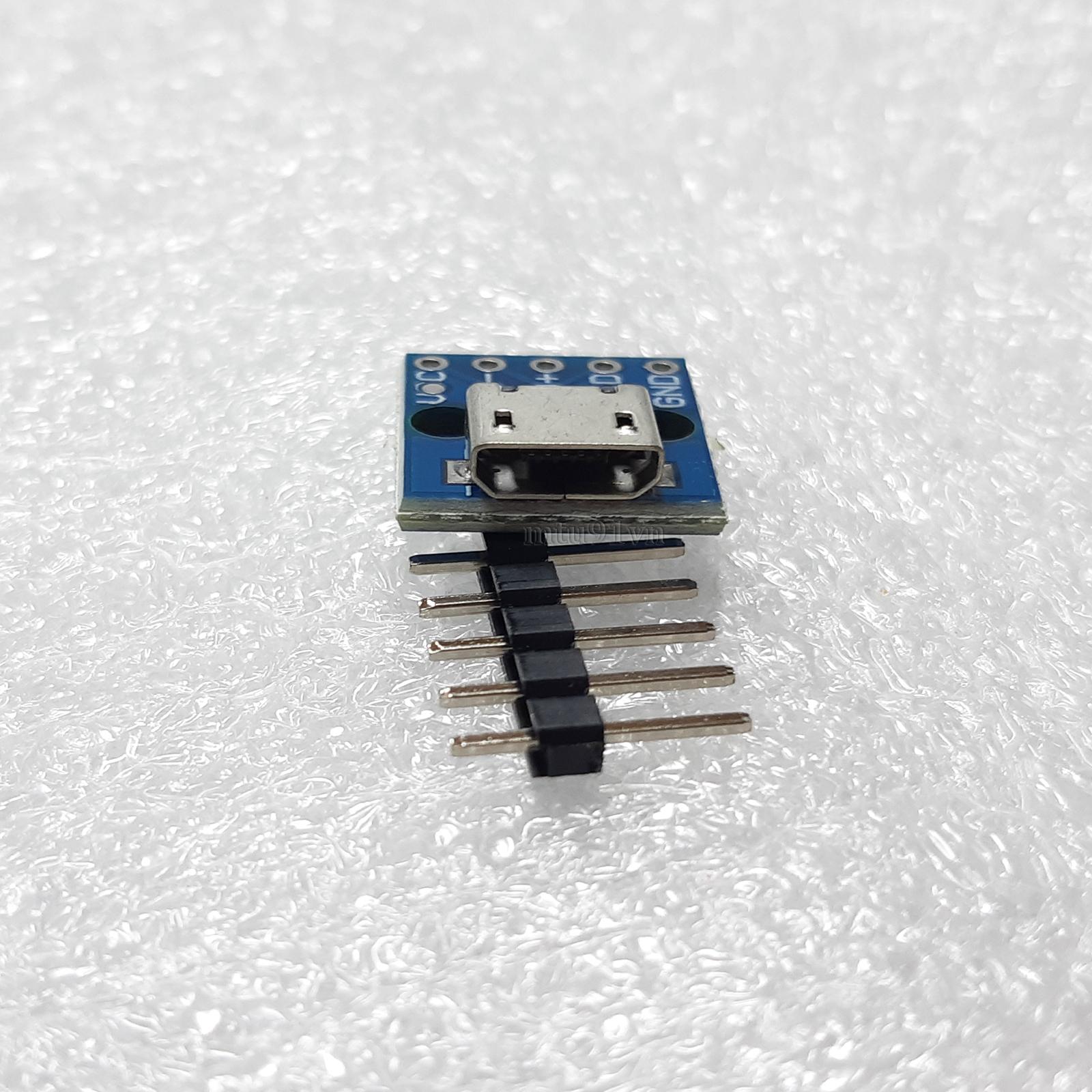 Mạch Ra Chân (hàn) Cổng Micro USB (MCU-Micro USB to DIP 5Pin) - 3 cái