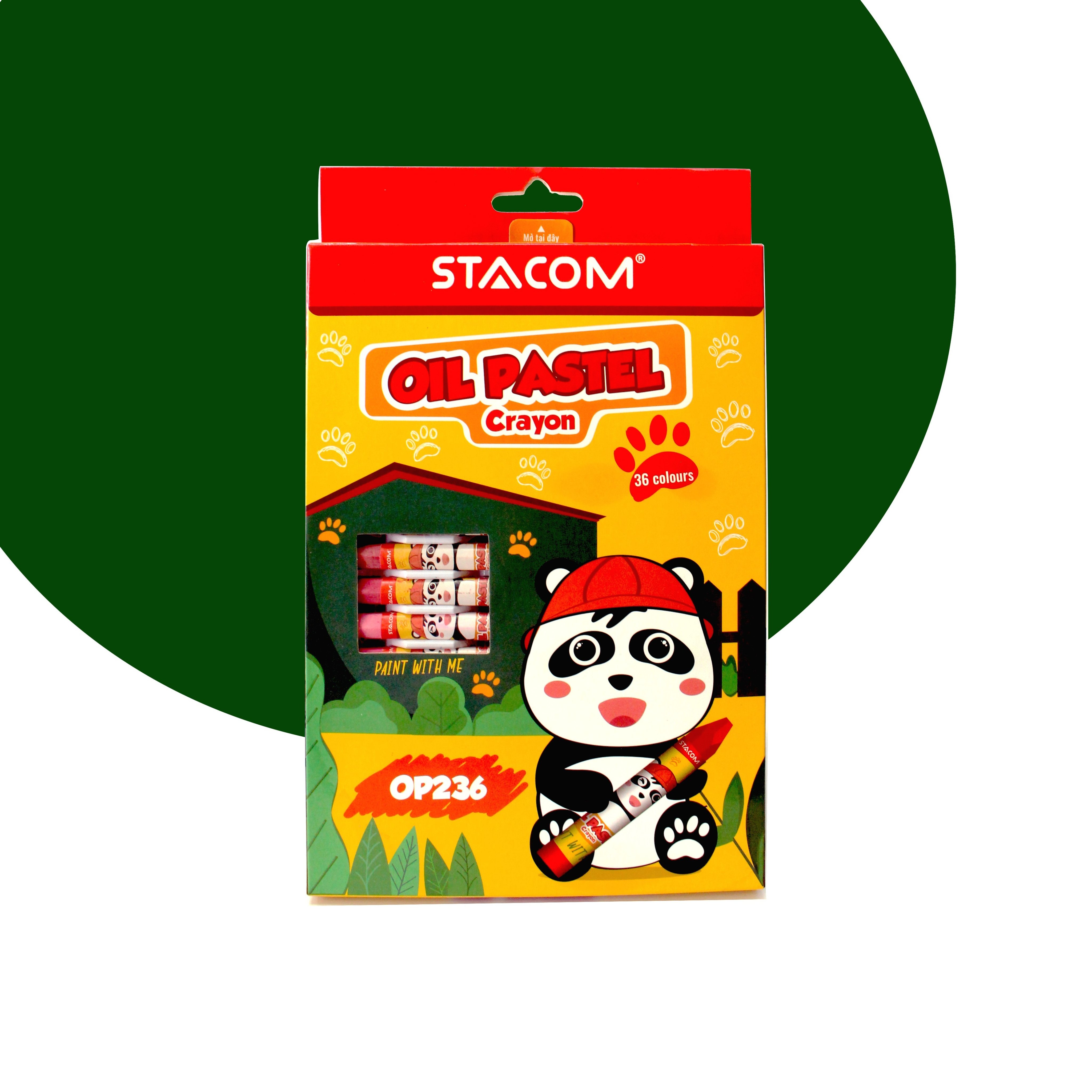 Sáp Màu Dầu Oil Pastel Học Sinh STACOM - Sử Dụng Dễ Dàng, Màu Sắc Tươi Sáng - OP212/OP218/OP224/OP236