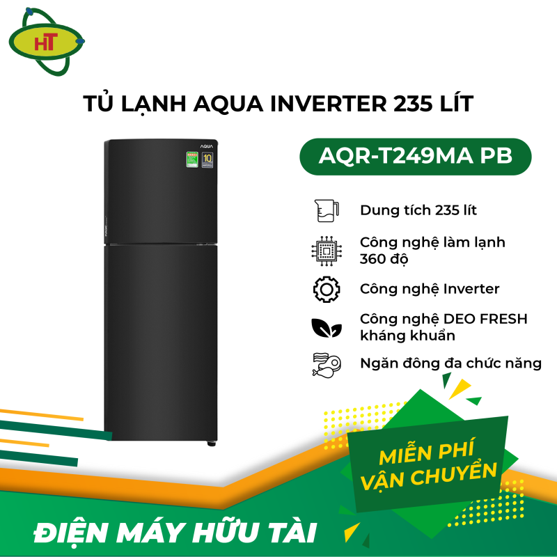 Tủ lạnh Aqua Inverter 235 lít AQR-T249MA PB