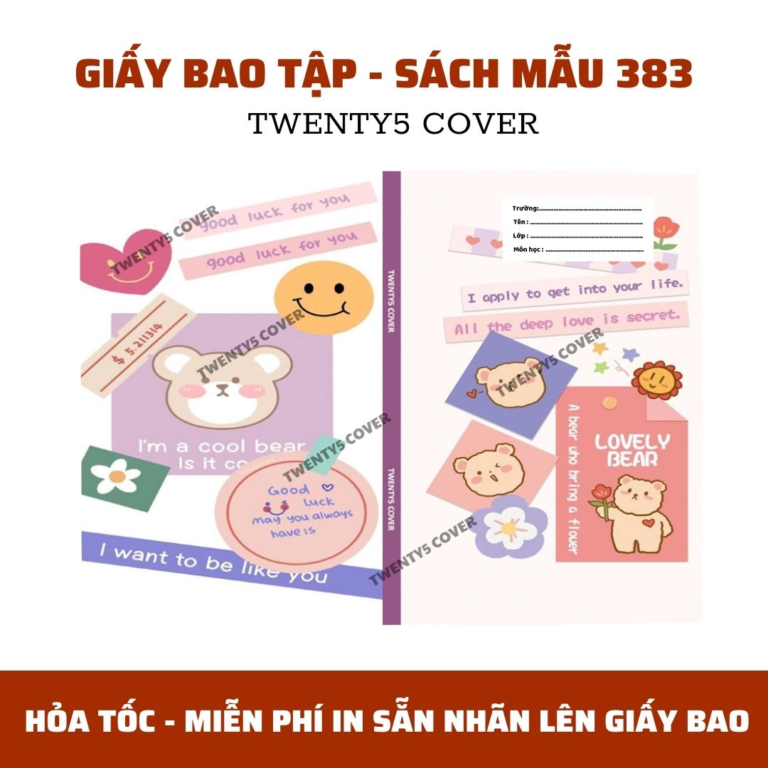 GIẤY BAO TẬP - SGK MẪU 380 - 389 [ MIỄN PHÍ IN NHÃN BASIC TRÊN GIẤY BAO - CHẤT GIẤY DÀY BÓNG ]