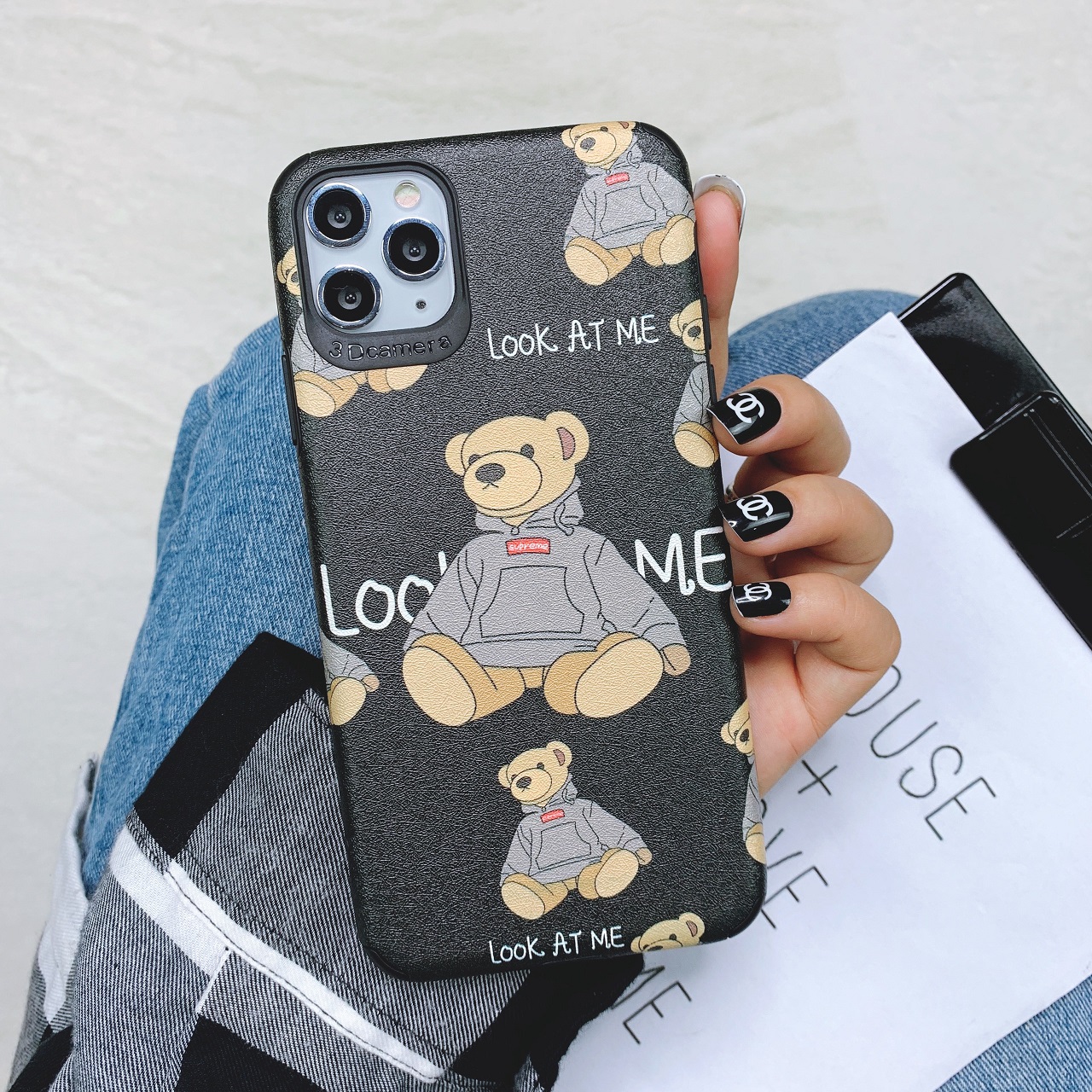 Ốp Lưng Da IMD Look at me Bear