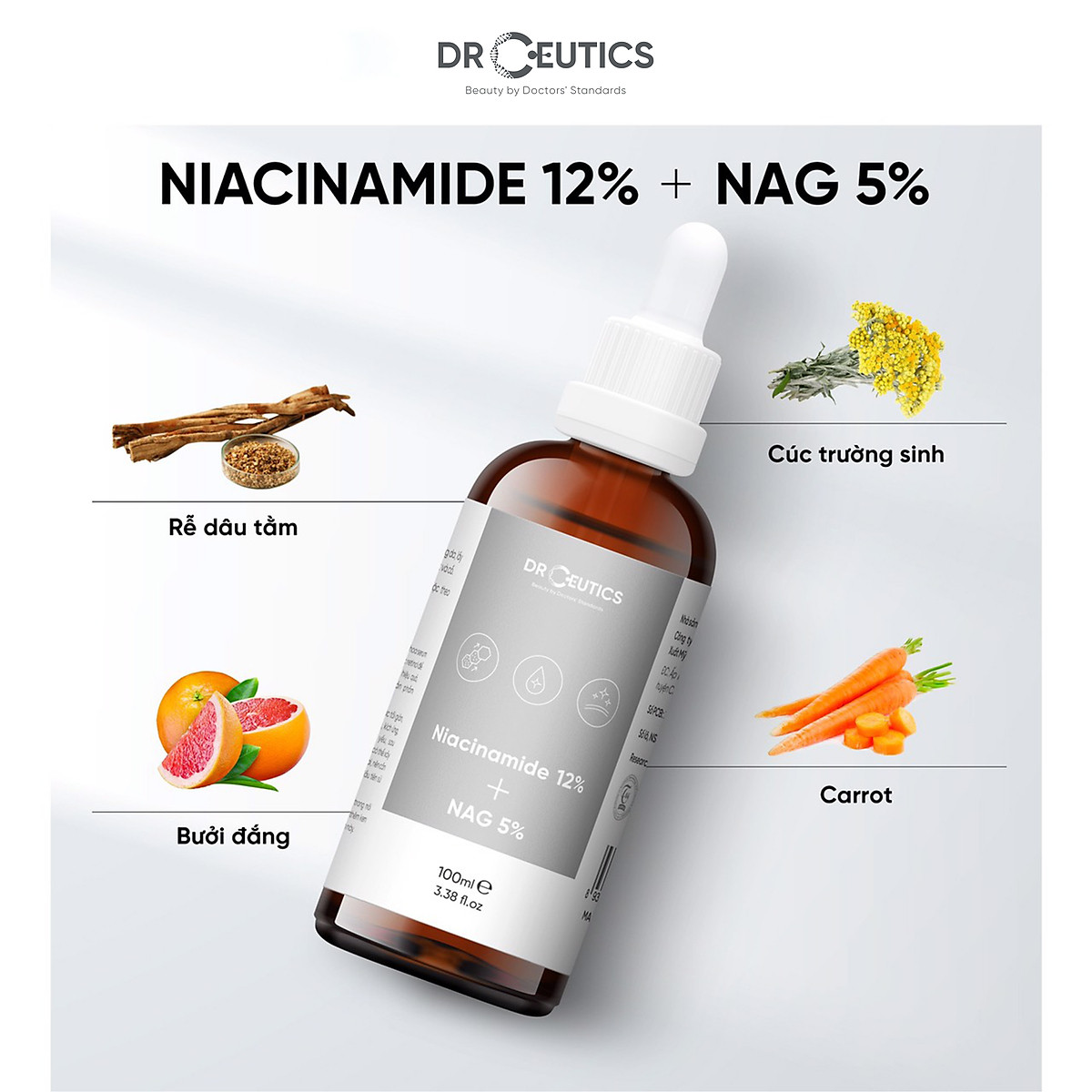 Serum Vitamin B3 DrCeutics Niacinamide 12% + NAG 5% Dr Ceutics trắng da đều màu da 30ml 100ml | Lazada.vn