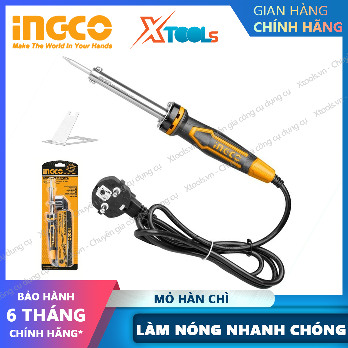Soldering iron lead ingco 40-100W soldering tip power, rosin, tin, heated ultra-fast, compact convenience, power 220-240V soldering tip lead [xsafe] [XTools]