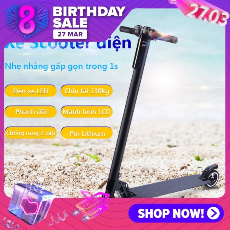 Giá bán Xe Scooter xe trượt điện mini có thể gấp thanh thiếu niên nam nữ đi làm đi học tiện lợi Our shopping home