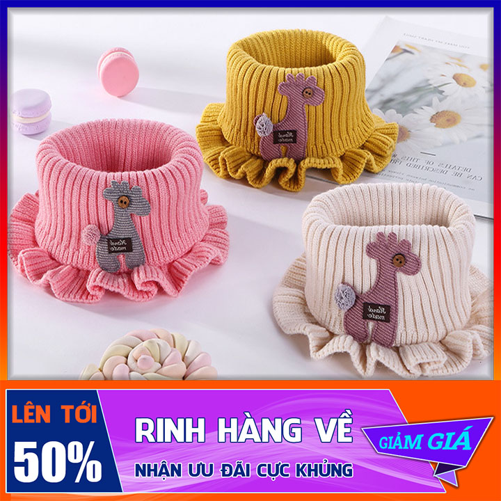 Khăn Len Ống Cổ Nhún Hình Hươu Siêu Ấm Áp -  Khăn Quàng Cổ  Siêu Đáng Yêu, Dễ Thương Cho Bé Gái