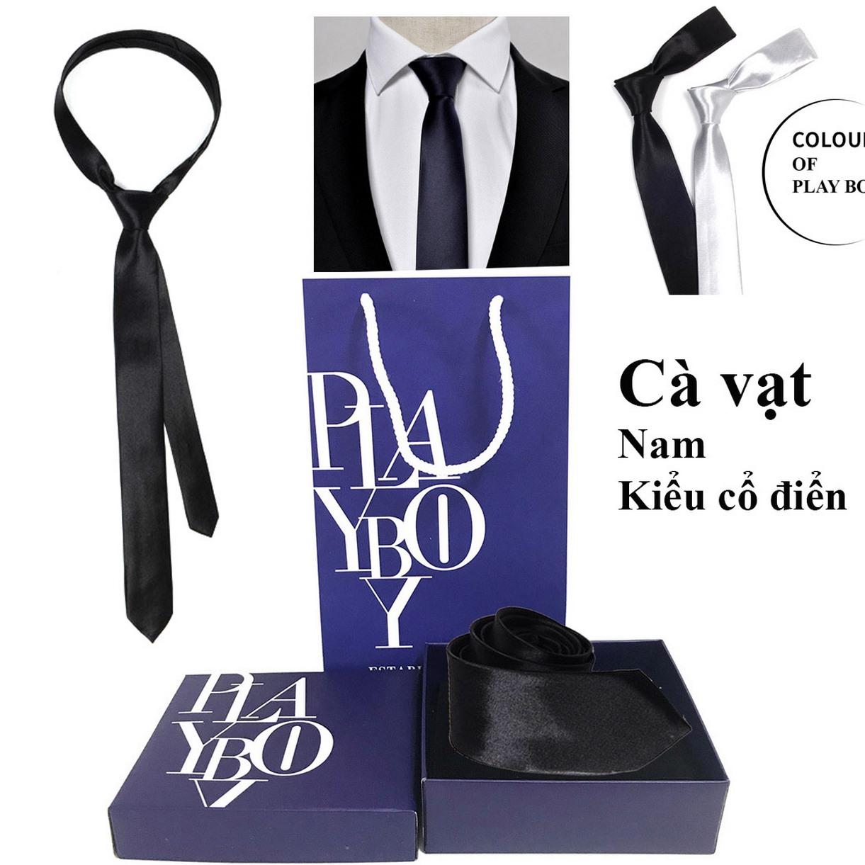 Cà vạt bản vừa 5cm phù hợp với mọi lứa tuổi ( có hộp túi đựng lam quà tặng )