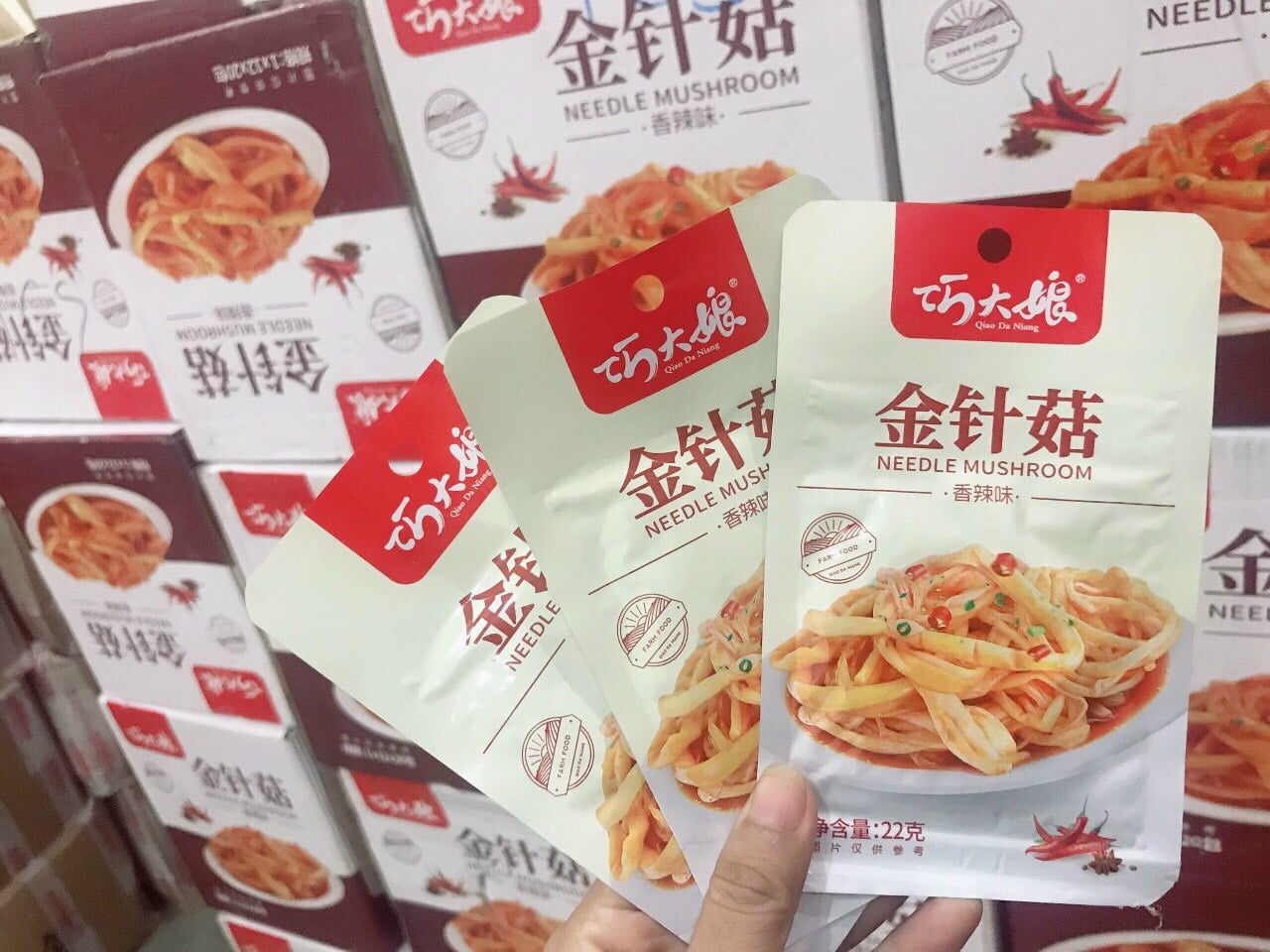 [COMBO 5 GÓI] Nấm Kim Châm Sốt Cay - Siêu Ngon Gói 22gr
